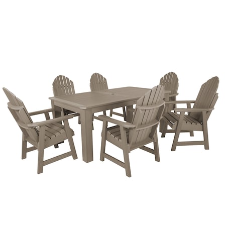Highwood Usa Hamilton 7pc Rectangular Outdoor Patio Furniture Dining Set 72 x 42 AD-ST7HM1CO4AA-WBR